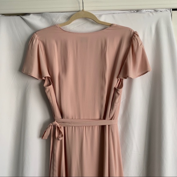 Bridesmaid Dress - Show Me Your Mumu Noelle Wrap Dress, Dusty Pink Sz Large - Picture 5 of 7